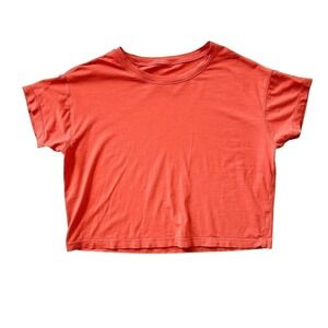 Lululemon orange‎ crop tee - 18.25" pit to pit